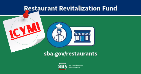 ICYMI: Restaurant Revitalization Fund