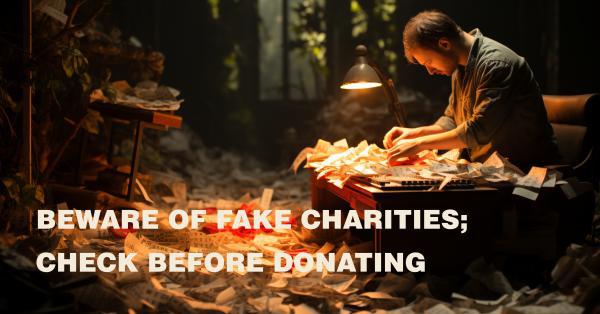 BEWARE OF FAKE CHARITIES; CHECK BEFORE DONATING